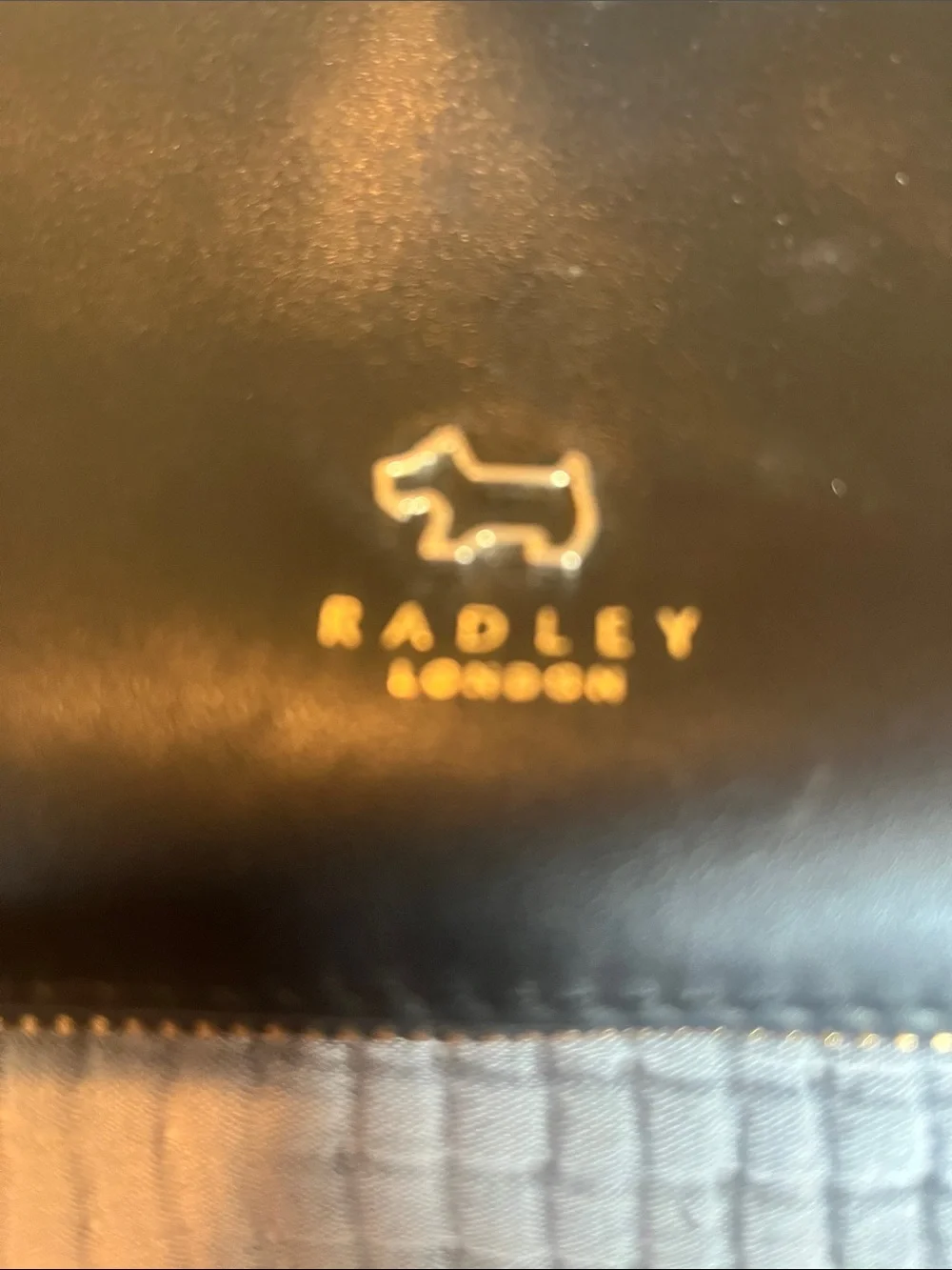 RADLEY LONDON Black Leather Crossbody Messenger with Gold Hardware